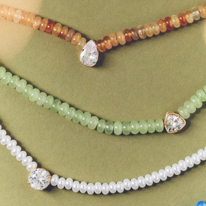 Wholesale Dopamine Color Natural Stone Beaded Necklace, CZ Inlaid Jewelry for Mother's Day Gift Shop Bulk Order - Product Image 2