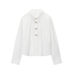 <span class=keywords><strong>Camisa</strong></span> de Popelina Casual de Manga Larga con Solapa y <span class=keywords><strong>Botones</strong></span> Adornados para Mujer, Nueva Colección Invierno 2025 de TAOP&ZA, Estilo Europeo y Americano, 8372308 - Product Image 1