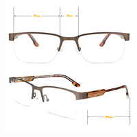 Monture de lunettes de sport en métal tendance, demi-monture en acier inoxydable, verres optiques, branches colorées, unisexe