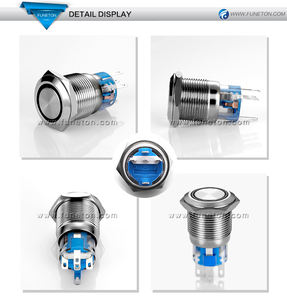 12V-24V LED 19mm IP65 금속 푸시 버튼 스위치 온오프 돔 라이트 스위치 자동차용, IP67 해양 스위치 - Product Image 5