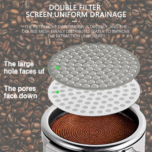Precio al por mayor Espresso Puck Screen 51/53.5/58. Placa <span class=keywords><strong>de</strong></span> filtro <span class=keywords><strong>de</strong></span> café <span class=keywords><strong>de</strong></span> 5mm en pantalla <span class=keywords><strong>de</strong></span> malla <span class=keywords><strong>de</strong></span> filtro <span class=keywords><strong>de</strong></span> retrolavado <span class=keywords><strong>de</strong></span> repuesto <span class=keywords><strong>de</strong></span> Metal - Product Image 4