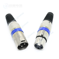 Connecteur Audio et Vidéo XLR 3 Broches en Cuivre Nickelé, Fiche Mâle à 3 Conducteurs avec Emboîtement pour Microphone