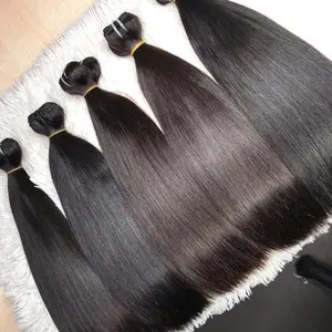 Großhandel Lieferant vietnamesisches rohes Haar unverarbeitetes natives seidiges knochengerades glattes natives Haar doppelt eingezogene Haarbündel