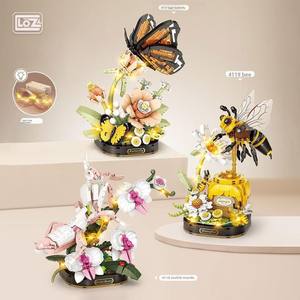 Per Loz simpatici blocchi di <span class=keywords><strong>Puzzle</strong></span> per insetti nuovi e popolari Mini in plastica con specchio a fiore giocattolo assemblato ornamenti - Product Image 5