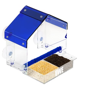 Temizle plastik Oriole Pet gıda istasyonu açık akrilik kuş kafesleri papağan vahşi pencere kuş besleyici - Product Image 2