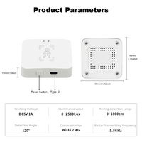 Sensor de Presencia Humana Inteligente Tuya WiFi 5.8G con Sensor de Luz de Microondas y Brillo, el Más Vendido