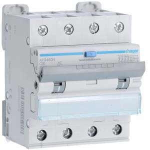 AFQ460H Personalizzabile con Hagers AFQ456H Personalizzabile con Hagers RCBO 10000A 4P curva C - Product Image 1