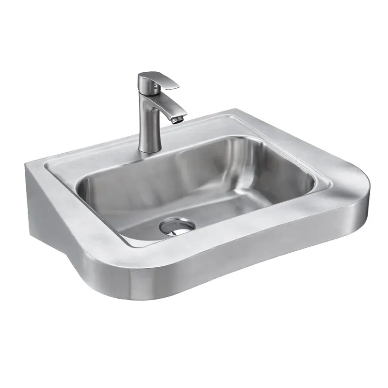 Bathroom Hand Wash Sink Bathroom Wall Hung Stainless Steel Sink Hand Wash Basin For Disabled
