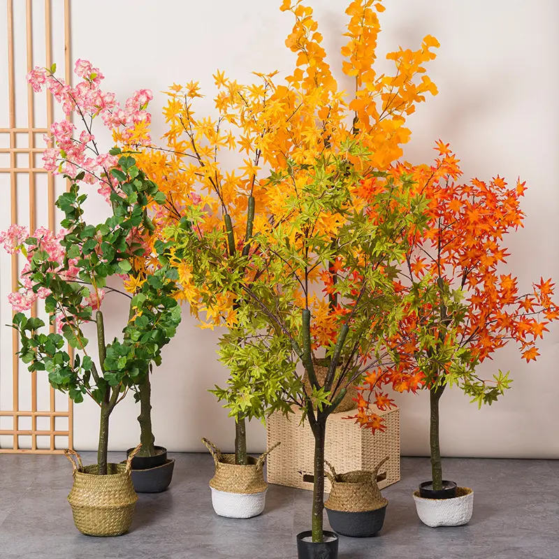 屋内リビングルームの装飾のための新しい人工植物ツリーメープルツリー盆栽