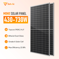 Module solaire bifacial à double vitrage demi-cellule de type N 730W, efficacité 23,2%, 1500VDC, coefficient de température élevée pour applications solaires moyennes