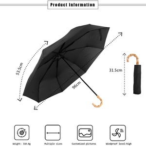 Straight <b>Plastic</b> Handle Modern Windproof Fully-Automatic Dual-folding Travel Compact Umbrella Black Fiberglass <b>Frame</b> Customized - Product Image 5