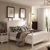 Nouveau design Lit double King Size Lit double en bois blanc Lit double