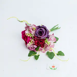 Yüksek kalite düğün dekorasyon gerçekçi sahte ipek çiçekler karışık yapay çiçek buket yapay düğün buket çiçekler