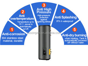 <span class=keywords><strong>Chauffe</strong></span>-<span class=keywords><strong>eau</strong></span> électrique en acier inoxydable 100L/<span class=keywords><strong>200L</strong></span>/300L/500L pour l'extérieur, la cuisine, l'hôtel, vertical ou <span class=keywords><strong>horizontal</strong></span>, 2 modèles - Product Image 3