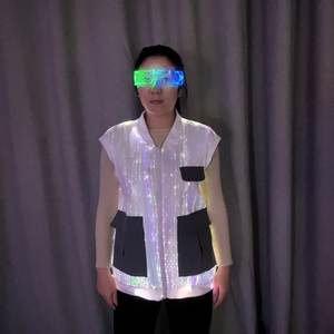 Chaleco de fibra óptica luminoso LED de alta calidad, <span class=keywords><strong>ropa</strong></span> de trabajo KTV, accesorios de Club nocturno, <span class=keywords><strong>ropa</strong></span> <span class=keywords><strong>para</strong></span> <span class=keywords><strong>hombres</strong></span> y mujeres - Product Image 6