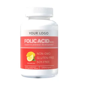 Trước khi sinh vitamin Folic Acid 400 mcg máy tính bảng Vitamin và bổ sung vitamin cho phụ nữ đóng gói chai hoặc đóng gói số lượng lớn 500 mg