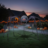 Décoration d'Halloween : Araignée Géante Électrique de 2,3 m avec Induction Infrarouge, Lumineuse et Sonore, Accessoire de Décoration pour Maison Hantée, Grand Ornement