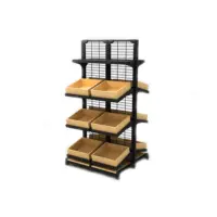 Customized Wooden Bread Supermarket Racks, Grocery Store
