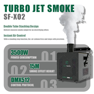 Macchina del fumo 2400/3500W 14*8W RGB effetto di illuminazione DMX 512 1000W macchina a getto di fumo per lo spettacolo di musica di teatro DJ di nozze - Product Image 2