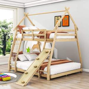Culla Multifunzionale di Alta Qualità per Bambini, Letto per Neonati in Legno, Triangolo di Arrampicata con Scivolo - Product Image 2