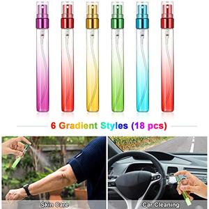 Mini flacons vaporisateurs de parfum 10 ml en verre coloré, atomiseur vide rechargeable pour huiles essentielles - Product Image 3
