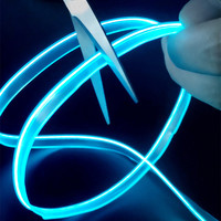 Fil néon EL flexible de 5 m pour voiture, 12 V, accessoires de décoration automobile, éclairage d'ambiance intérieur, fil LED EL lumineux