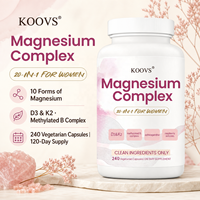 Capsules de magnésium ACORN Private Label, soutien immunitaire et musculaire, complément de magnésium avec taurine pour femmes
