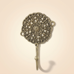 AK Brass Flower Pattern Antique Brass Finish <b>Decorative</b> Wall <b>Hook</b> Metal Hanging <b>Hook</b> <b>Coat</b> Key Hanger for Home Decor - Product Image 3