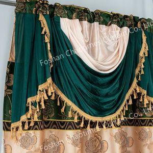 ستارة جاكار ستارة حرير جليد مجموعة ستائر + الستارة بقعة مصنع بيع بالجملة تصدير حبل الأزهار الولايات المتحدة - Product Image 3