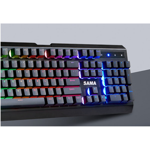 Sama SHIELD คีย์บอร์ดสำหรับเล่นเกมระบบกลไก K860 104ปุ่ม RGB backlit แบบมีสายขนาดเต็มโปรแกรมได้ป้องกันแสงสะท้อน - Product Image 1