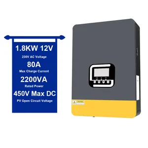 1.8KW 1800W DC 12V to Ac 220V 230V 2.2KVA 와이파이 순수 사인파 오프 그리드 태양열 하이브리드 인버터 MPPT 태양열 충전기 컨트롤러