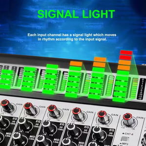 Mixer Digitale Professionale TopYun MK8/12 Canali 99 DSP, Controller DJ Alimentato, Console di Mixaggio Audio per Palco e <span class=keywords><strong>Musica</strong></span> - Product Image 4