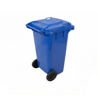 Poubelle mobile à roulettes de 120 l, bac à déchets public, bac de rangement, poubelle en plastique, poubelle de cuisine