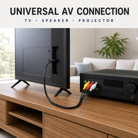Câble RCA universel plaqué or mâle-femelle sur mesure, robuste, pour audio et vidéo, idéal pour téléviseurs, enceintes, stéréos, lecteurs DVD et projecteurs.