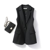 Noir costume gilet femmes manteau gilet extérieur 2024 femmes nouveau printemps et automne vêtements d'extérieur femmes costume gilet