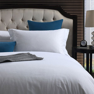 Hotel Oeko-Tex Standard 100 Juego <span class=keywords><strong>de</strong></span> <span class=keywords><strong>cama</strong></span> Algodón puro 3cm Rayas <span class=keywords><strong>Funda</strong></span> nórdica, <span class=keywords><strong>funda</strong></span> <span class=keywords><strong>de</strong></span> almohada y sábana Juego <span class=keywords><strong>de</strong></span> 4 piezas - Product Image 3