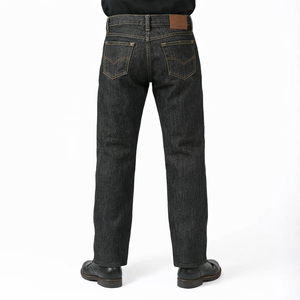 بنطلون جينز رجالي بقصة مستقيمة بلون أزرق داكن من الموردين بالجملة، بخمسة جيوب وسحاب أمامي، بمظهر خام نظيف للارتداء اليومي في العمل - Product Image 3