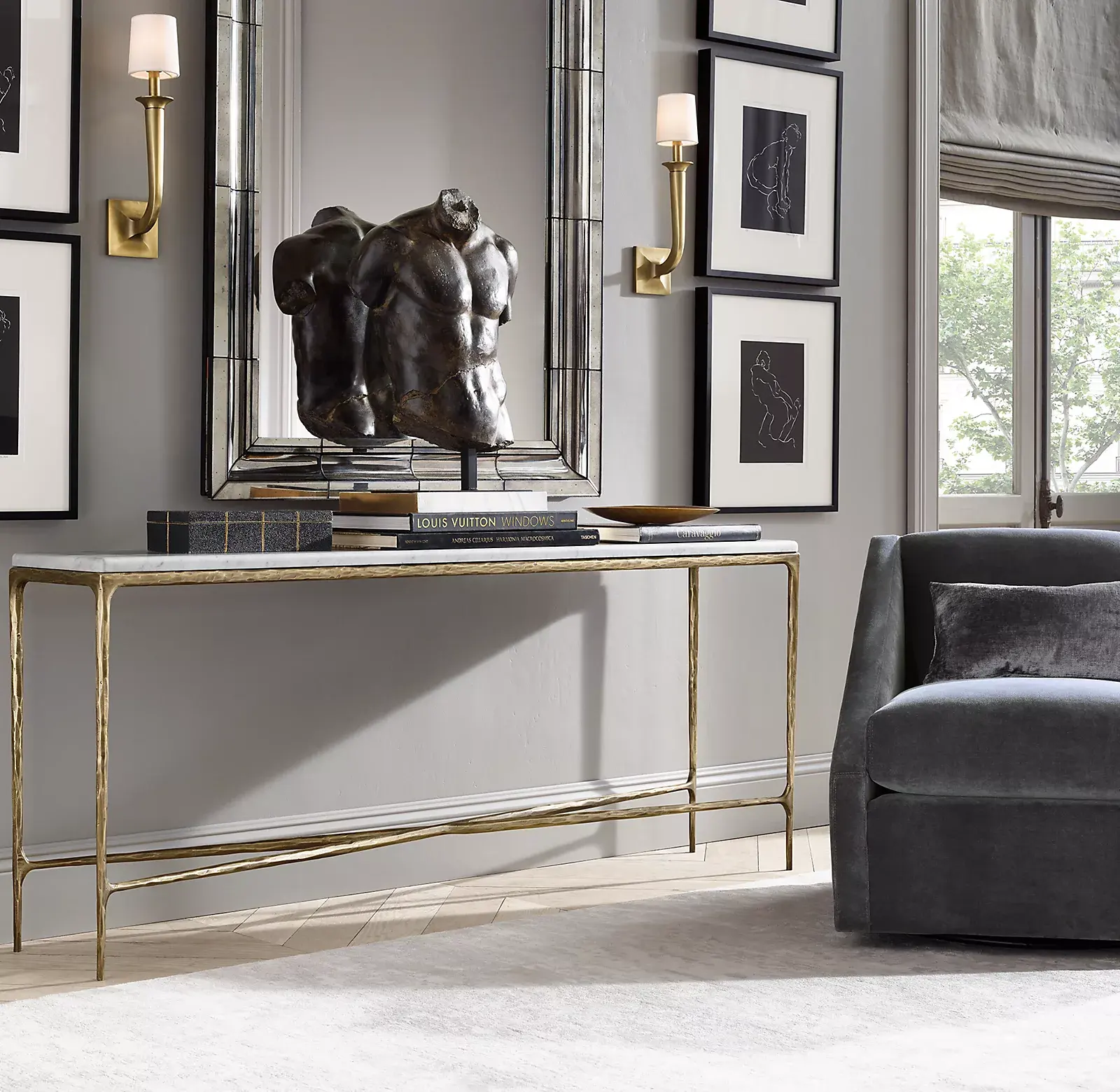Sassanid – meubles de maison en métal forgé à la main, table de luxe en marbre, salon en chine, usine personnalisée