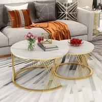 Ensemble de tables basses modernes en métal pour salon, avec combinaison de tailles et table d'appoint