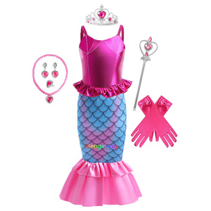 Déguisement de petites filles jarretelles sirène princesse habiller pour filles fête d'anniversaire Cosplay Halloween Arial TV & Movie Costumes - Product Image 1