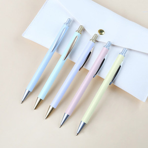 Stylo bille en métal chromé Macaron le plus vendu avec logo personnalisé, pointe de 1,0 mm, idéal pour les cadeaux personnalisés d'hôtel et de bureau - Product Image 1