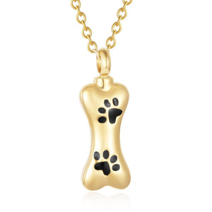 Liontin abu hewan peliharaan lucu kalung abu tulang anjing besi tahan karat kalung guci kremasi botol parfum berlapis emas mawar - Product Image 4