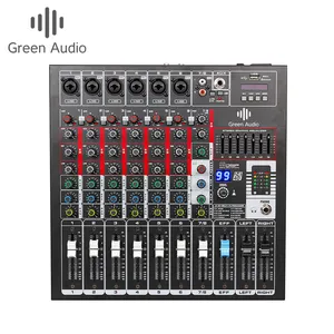 GAX-GB8 New Design 8-channel USB Audio Mixer 99 Kinds of DSP Effect with Dual 7 Bands EQ Main Output for DJ Stage