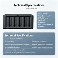 Synology DS1825+ DiskStation, Servidor de Almacenamiento en Red Empresarial NAS de 8 Bahías, 4 LAN de 2.5G, USB, Copia de Seguridad de Datos, RAID, Almacenamiento en la Nube, en Stock