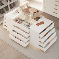 Commode moderne minimaliste faite à la main, blanche ultra-brillante, à 10 tiroirs avec rangements compartimentés pour chambre et salon