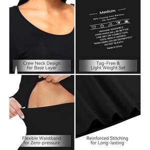 Conjunto de Ropa Interior Térmica Larga para Mujer, Viscosa de Bambú, Super Cálida, Tallas S-3X - Product Image 6