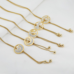 Zogxin Moon Pendant Necklace 18K Gold Plated Stainless Steel Chain With Star Charm Long Necklace For Women Fashion Jewelry - Product Image 2