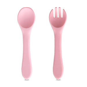 Juego de Cuchara y Tenedor de Silicona de Grado Alimenticio, Libre de BPA, Portátil, para Bebés, Niños Pequeños, Utensilios para la Hora de Comer, Vajilla Infantil - Product Image 1