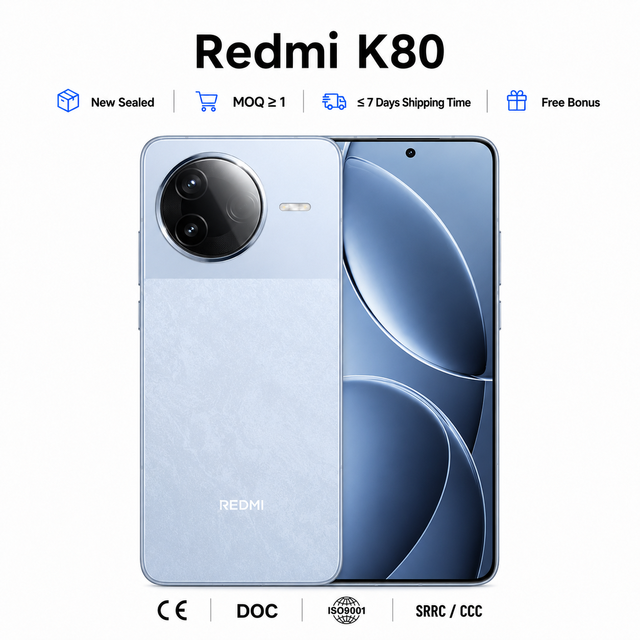 Redmi K80 China Version 5G Mobile Phone Snapdragon 8 Gen 3 LPDDR5X UFS 4.0 2K 120Hz OLED 6550mAh 90W Fast Charge Wholesale Stock