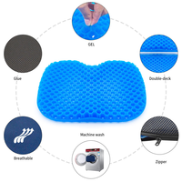 Atmungsaktives Waben-TPE-Gel-Sitzkissen Kühlend Orthopädisch Druckentlastend Waschbar für Bürostuhl Auto Ergonomisches Design